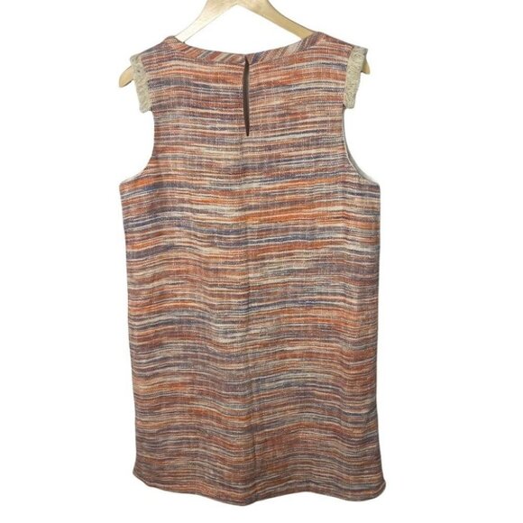 NWT Lilla P Slub Tweed Casual Newport Dress Orange Combo Size Large Boho Shift L - Picture 5 of 16